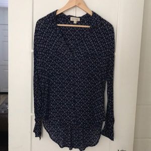 Anthropologie Cloth & Stone Geometric Print Blouse